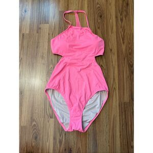 Victoria's Secret Women's Halter Portofino Crochet One Piece Swimsuit Pink XL
